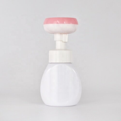 250ml white plastic foam bottle new PET foam bottle with flower top plastic bottle for cleanser