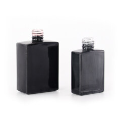 30ml 50m empty cosmetic black square glass essential oil dropper bottle