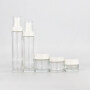 100ml 120ml  glass bottles, 50g glass cream jar, for skincare cosmetic containers and packages with white cap