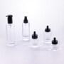 Luxury Thick Bottom 30ml 50ml 100ml 200ml 50g 100g 200g Glass Cosmetic Lotion Serum Toner Bottle And Cream Jar Packaging Set