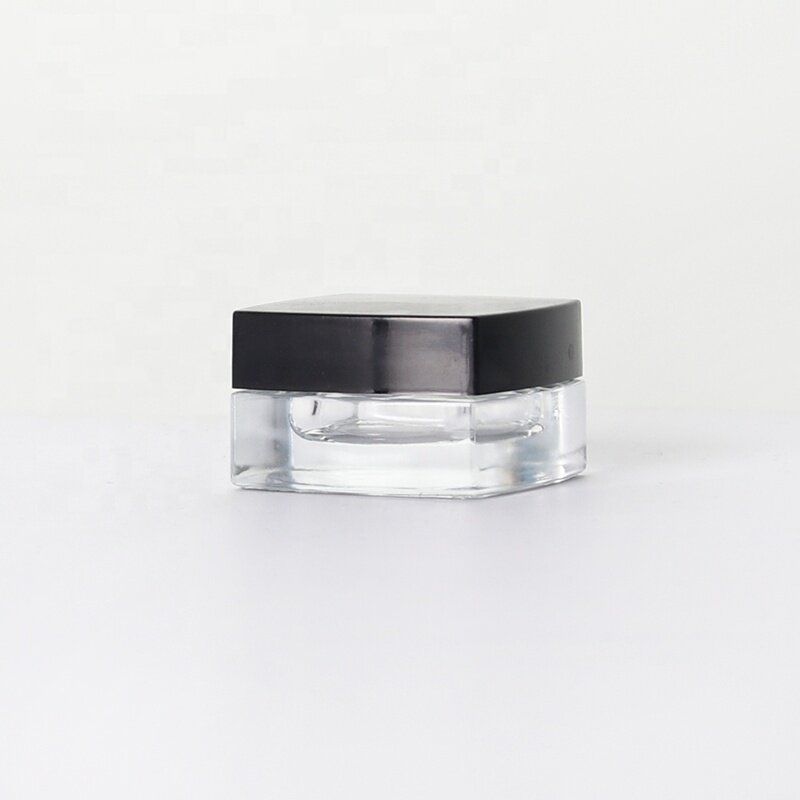 5ml square glass cream container wholesale very small pressed glass jar for skin care eye cream storage