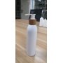 Plastic bottle lotion bottle with bamboo cover plastic shampoo bottle with pump