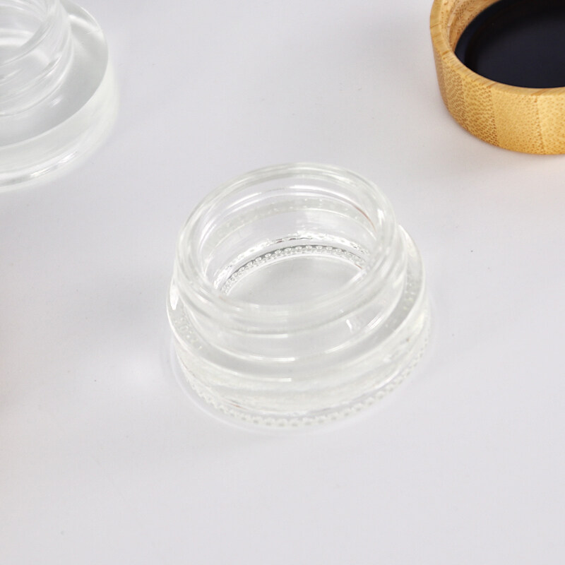 Skin care packing 15g 30g 50g 100g cosmetic glass container face eye cream glass jar with bamboo wooden lid