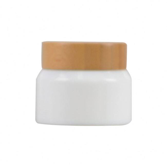 Latest Design Bamboo Cosmetic Cream Jars 50 Ml Glass Inner