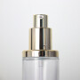 Press Spray Pump Essence Essential Oil Toner Bottle Clear Glass Bottle Gold and White Cap