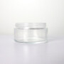 New transparent cream glass jar bamboo wood cover  skin care products cosmetic empty jar