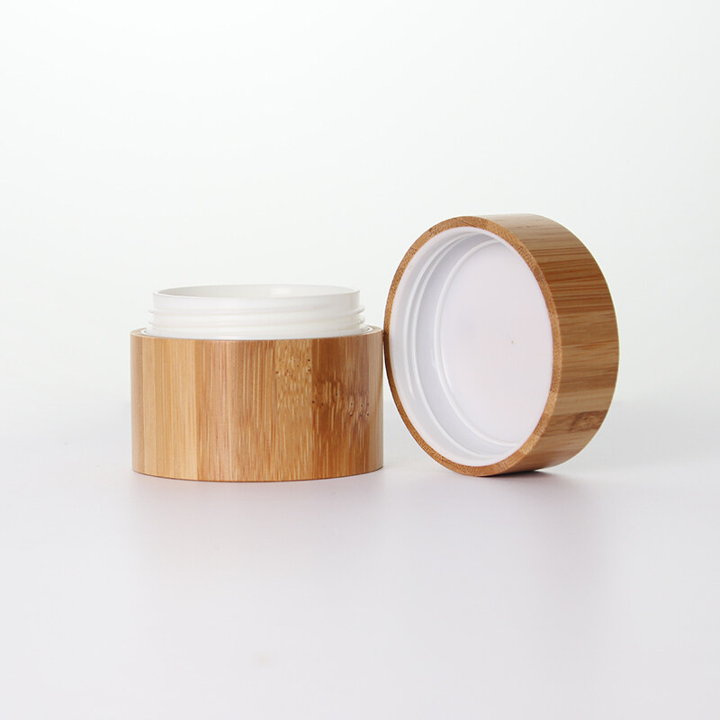 bamboo 20g cream  jar with plastic inner for skin care packaging
