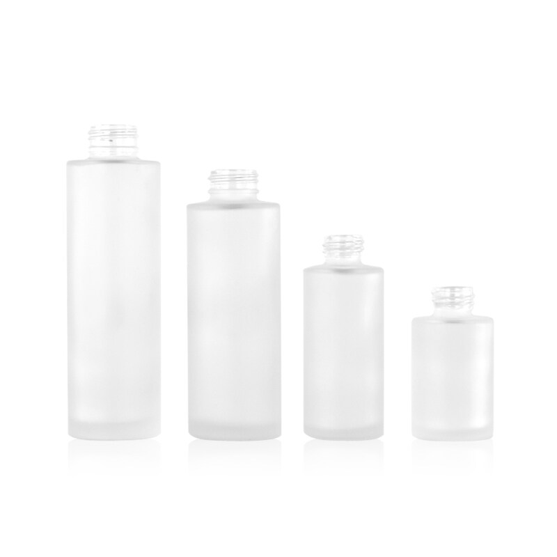 30ml 50ml 100ml 120ml clear frosted glass dropper bottle and cosmetic lotion pump sprayer bottle with bamboo lid