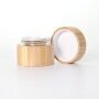 30ml bamboo jar with glass inner for skin care cream fully natural bamboo covered jar manufacture