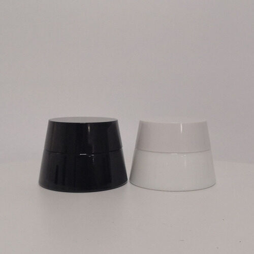 30g 50g black painting color cosmetic black glass bottle lotion pump white cosmetic bottle