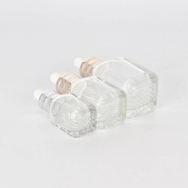 Personal care hot cosmetic packaging skincare glass jars and bottles clear square shape cosmetic bottle set
