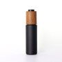 Ready to ship 30ml frosted black glass bottle with ashtree wooden cap for skin care packaging