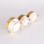 Hot Selling Environmental friendly Clear Glass Cream Jar 15g 30g 50g with Bamboo Wooden Lid  Empty Cosmetic Containers