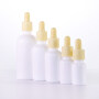 Wholesale Opal White Round Glass Bottles With dropper cap for Serum Essential Oils Aromatherapy cosmetic containers and packages