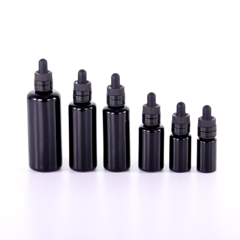 Luxury opal black glass bottle for Cosmetic essential oil serum lotion toner gel Aromatherapy Home Fragrances
