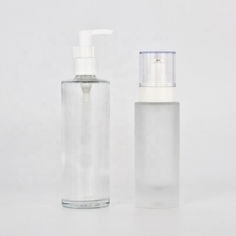 Frosting clear glass bottles heavy bottom with dropper