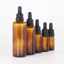 Wholesale 5ml 10ml 15ml 30ml 50ml 100ml 200ml Brown Essential Oil Empty Amber Glass Dropper Bottle