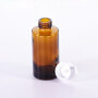 High quality 20ml 30ml 40ml amber glass cosmetic bottles flat shoulder glass essential oil serum bottles cosmetic packaging