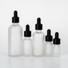 hot sale matte clear glass dropper bottle essential oil bottle with black rubber head inexpensive