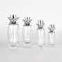 new product transparent bottle petals modelling cosmetic packaging sets glass bottle and cream jar