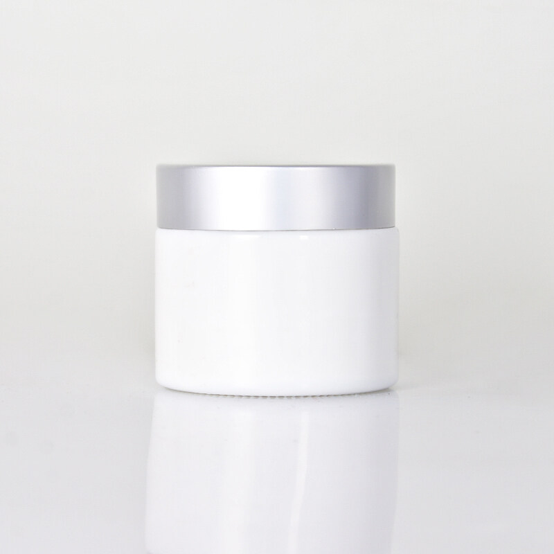 Opaque opal white glass jar  face cream jar eye cream jar sub-bottling shading
