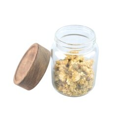 Acacia wood seal lid with glass storage jar wooden lid,glass storage jar with lid,storage jar glass