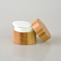 New arrival hot cake bamboo cosmetic cream jar for skincare packaging