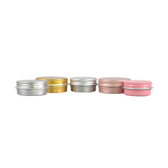 Factory price custom 30g 40g 50g lip balm eye shadow metal tins empty container aluminum cosmetic cream jar with aluminum lid