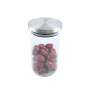 Stainless steel lid for round clear glass storage jar