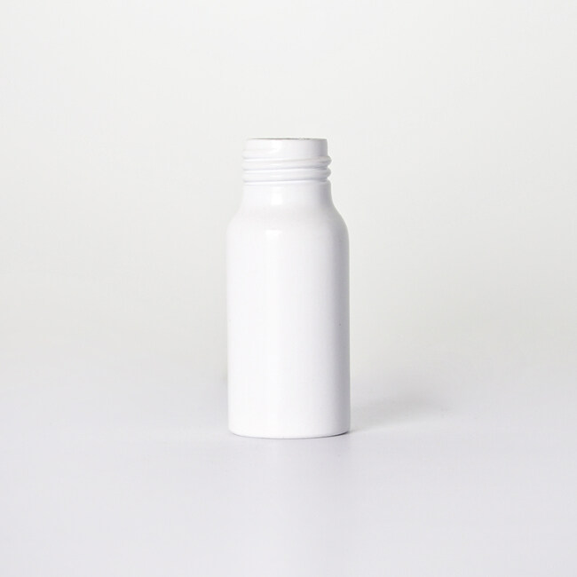 White screw top aluminum bottle with aluminum cap essential oil lotion aluminum empty bottle new launch