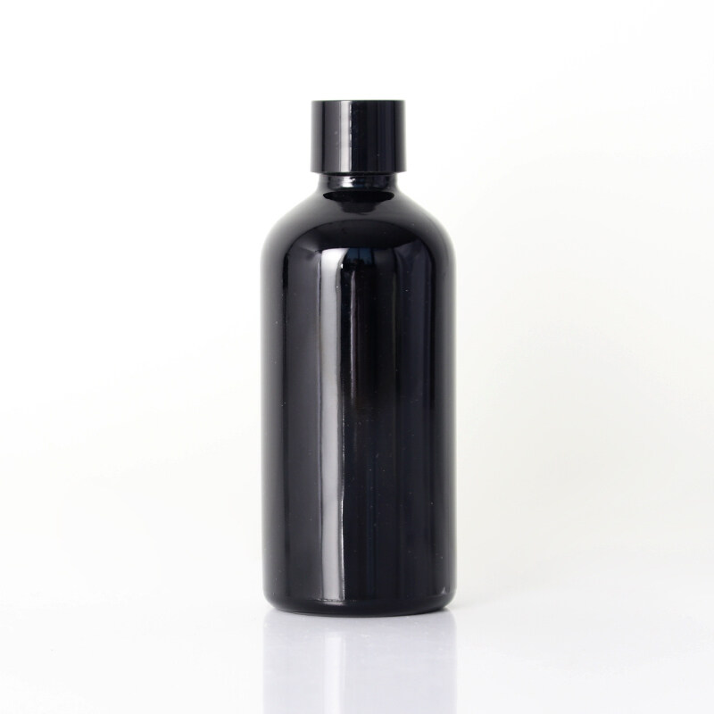 wholesale boston opaque blackround 100ml  glass bottle with screw cap