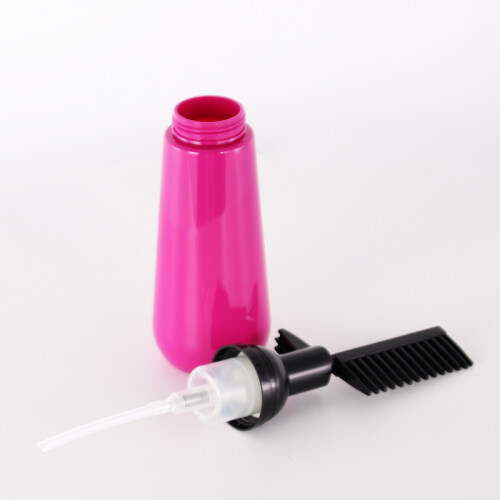 New arrival 150ml hair oil plastic pump bottle with comb pump for personal care