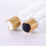 Eco-friendly material bamboo pump for transparent pet plastic spray pump cosmetic bottle with nozzle Bamboo wooden lid