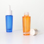 Orange glass bottle squeeze latex head dropper cap metal collar essential oil essence bottle empty bottle