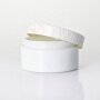 100ml opal white glass cream jar with printed wooden lid wide neck cream container skin care jar wholesale