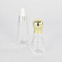 Luxury customized 30ml glass skin care lotion bottles with golden caps glass cosmetic bottles with droppers