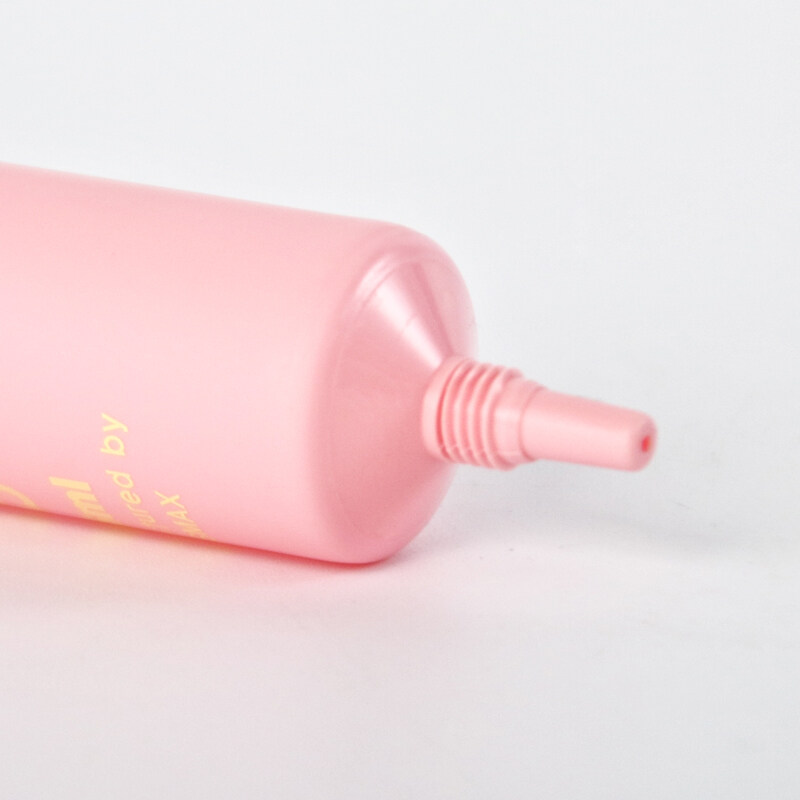Customized Pink Plastic Essence Squeeze Tubes with plastic lids for hand cream lotion gel essence cosmetic packaging
