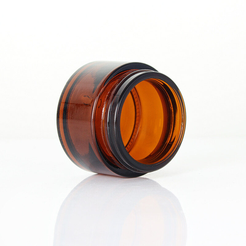 Hot Sale Free Sample 5g 10g 15g 20g 30g 50g 100g Cosmetic Cream Empty Jars Amber Glass Jar With  Black Cap