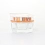 Hexagonal Transparent Glass Jar Brass Color Painting Color Cream Eye Cream Jar Empty Jar