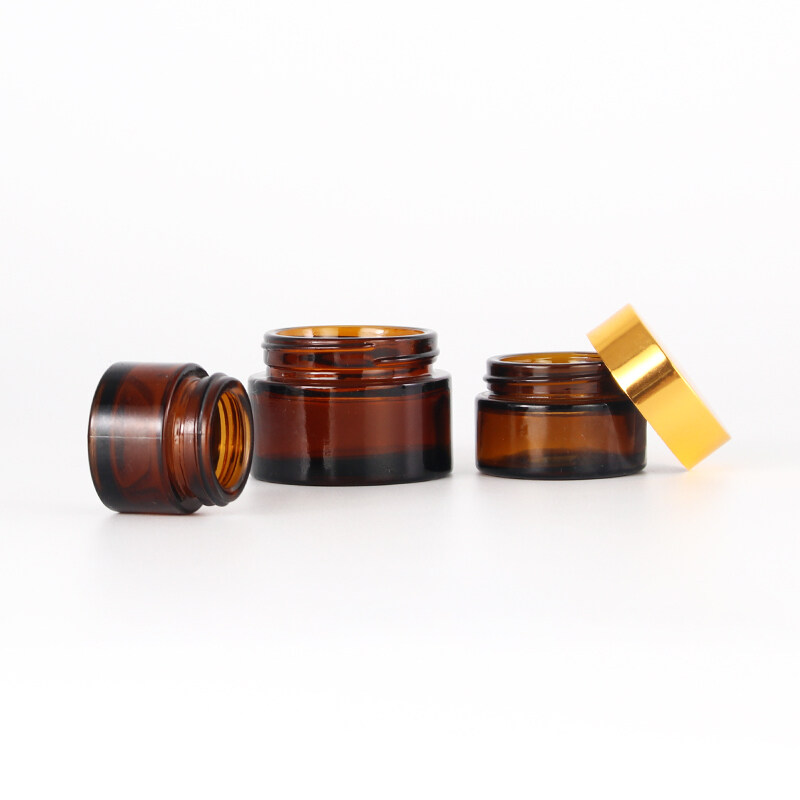 Factory price 30g Cosmetic Cream Jars Amber Glass Jar
