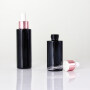 Manufacturer opaque black cosmetic dropper bottle with high quality luxury rose gold dropper for skin care essential oil