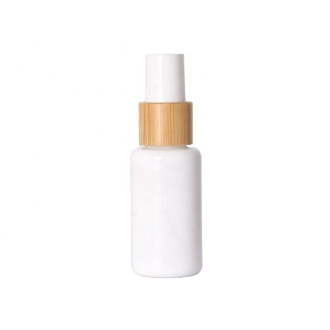 Bamboo Collar Opal White Premium Cosmetic Toner Serum Packaging Bottle with Shoulders