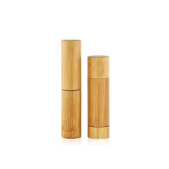 5g leerer benutzerdefinierter Lippenstift-Verpackungsbehälter voller Bambus bedeckt