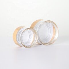 15ml clear glass cream jar with bamboo lid wholesale high quality skin care package