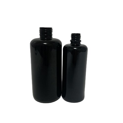 Hoe model essential oil glass bottle wholesale Dark violet cosmetic packaging