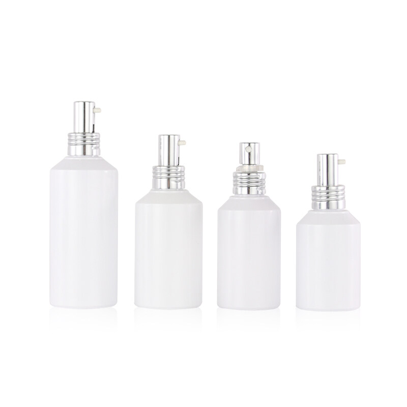 White Plastic PET Lotion Pump and Sprayer Bottle Screen Printing Liquid Beauty Packaging Standard Export Carton Recyclable Uzone