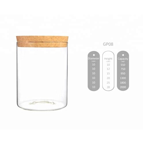 storage jar with cork lid airtight glass storage jar food jar wholesale