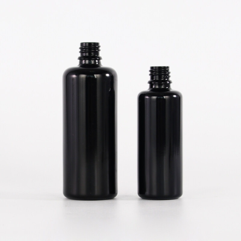 Wholesale hot selling essential oil black glass dark violet dropper bottles for essential oil Carrier oil cosmetic package