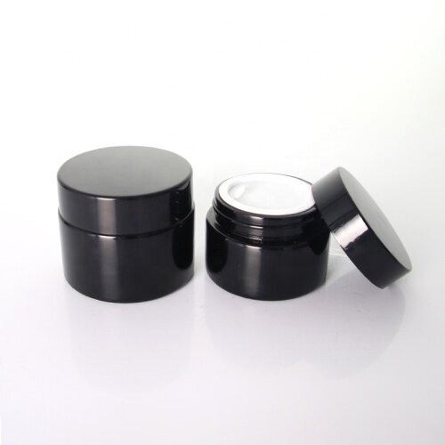 10ml container cosmetic jar wholesale glass jar with lid black glass jar for moisture