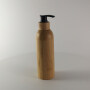 Plastic bottle lotion bottle with bamboo cover plastic shampoo bottle with pump